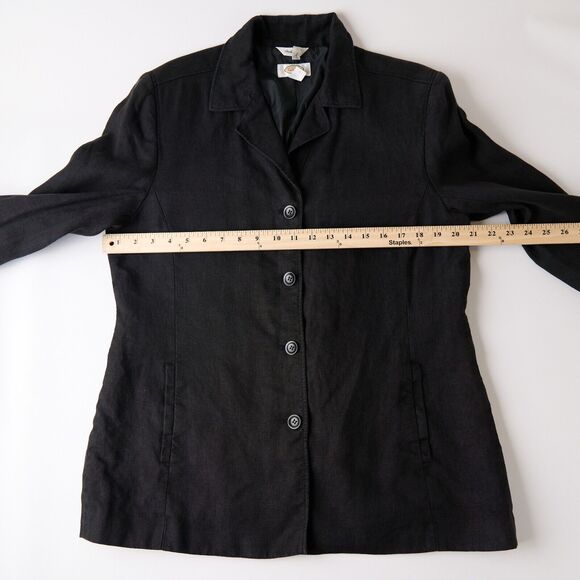 Talbots Coat Jacket Womens 14 Irish Linen Lagenlook Minamalist Travel Classic - Picture 3 of 9